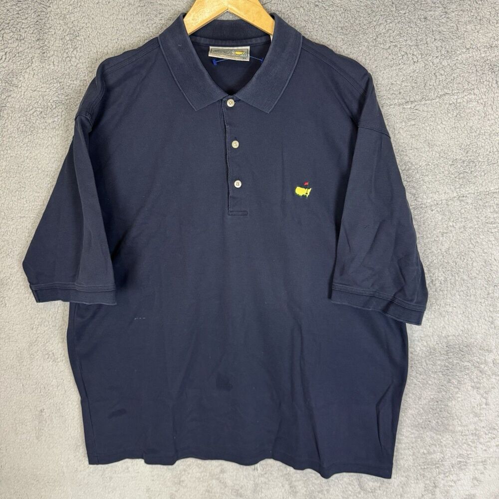 S Vintage Masters Shirt Mens XL Blue Polo‎ Short Sleeve Augusta National Golf